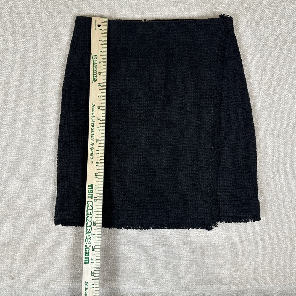 Ann Taylor Womens Wrap Skirt Black Tie Waist Career Office Knee Length - Picture 3 of 7